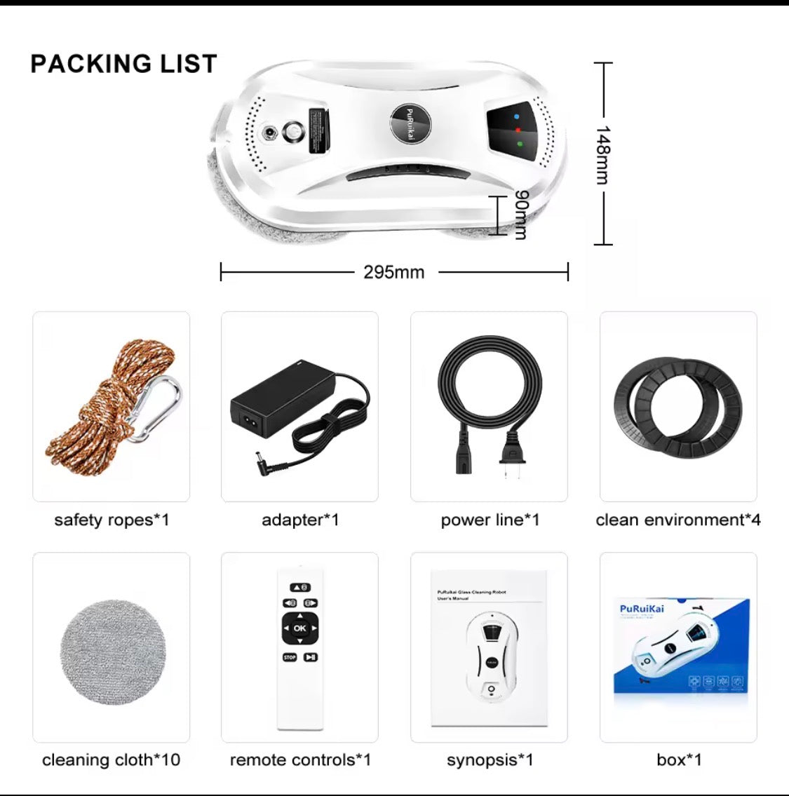 Robot Nettoyeur de Vitres Automatique - Lave Vitre Électrique Intelligent avec Télécommande