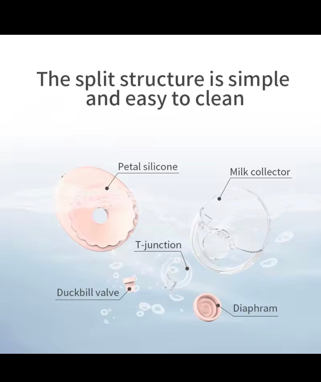 Tire-lait portable ultra silencieux mains libres, collecteur de lait confortable pour l'allaitement avec téterelle de 24 mm